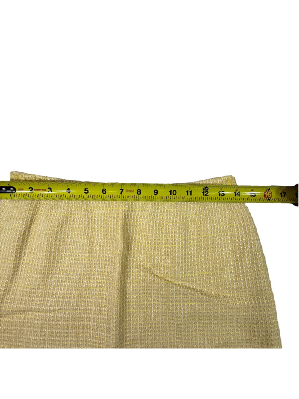 Tahari Arthur S Levine Yellow Tweed Skirt Suit Size 8 Fringe Trim 2 Piece - Picture 7 of 15